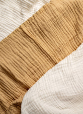 Set of 3- 100% Organic (6 layered) Muslin Bath Towel- Cloud & Sand